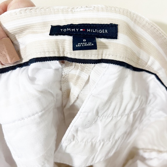 Tommy Hilfiger Beige White Textured Striped Shorts Size 8 - Picture 7 of 8